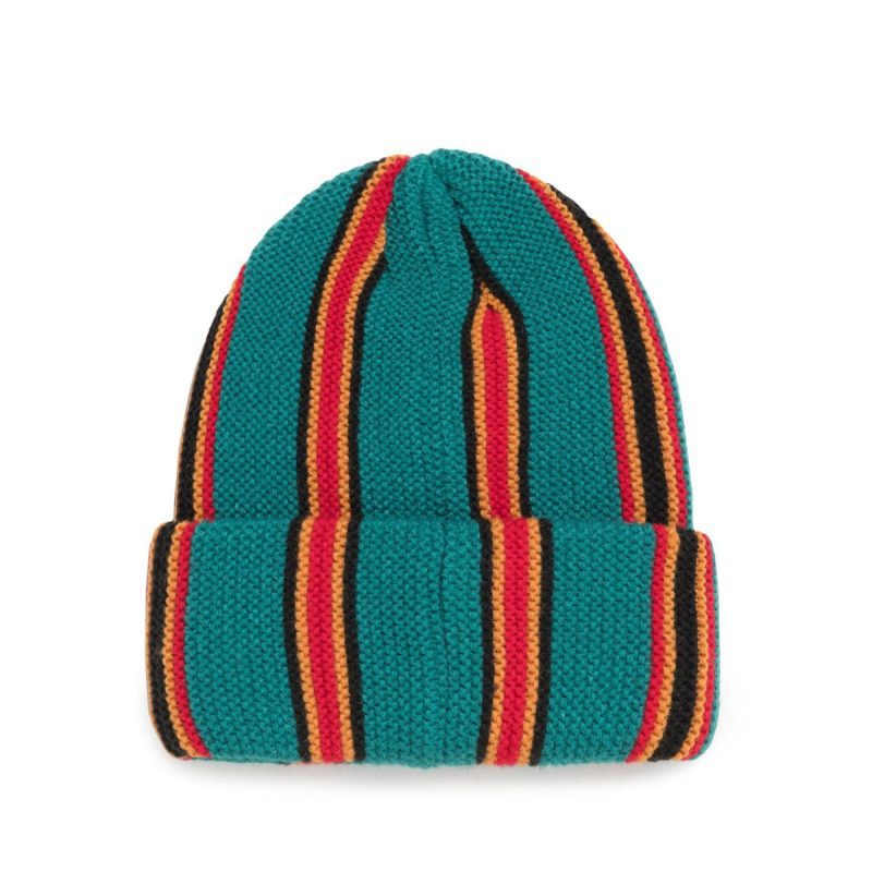 stussy vertical stripe cuff beanie turkis 172727