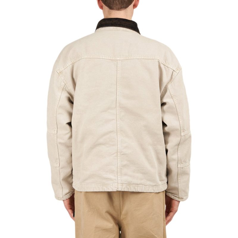 stussy washed canvas shop jacket beige 217590