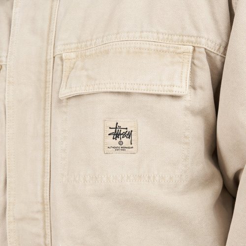 stussy washed canvas shop jacket beige 740684