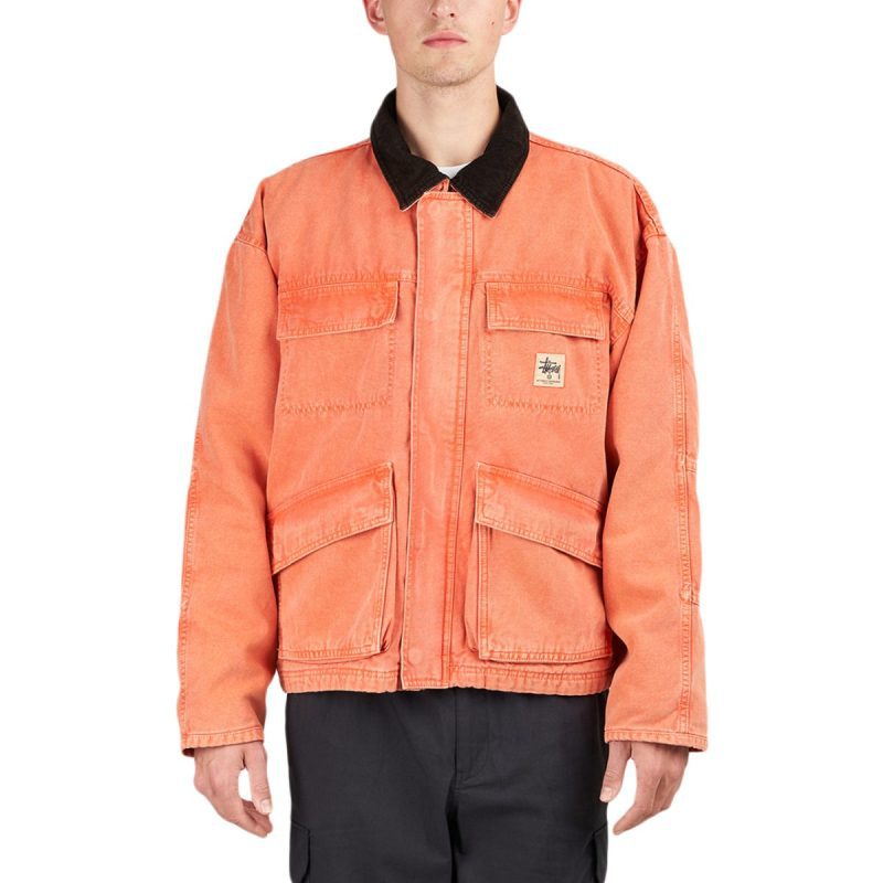 stussy washed canvas shop jacket orange 230784 94a56e9b dea2 4094 bc0f f6aade85d0dd