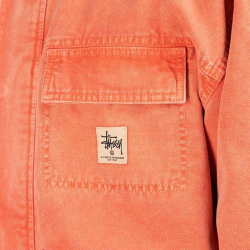 stussy washed canvas shop jacket orange 315495 6b780c70 4c6f 4abf be1b e8503dd84082