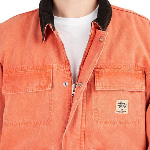 stussy washed canvas shop jacket orange 725211 54da94ed 4060 4eaa a998 4a436ac1db92