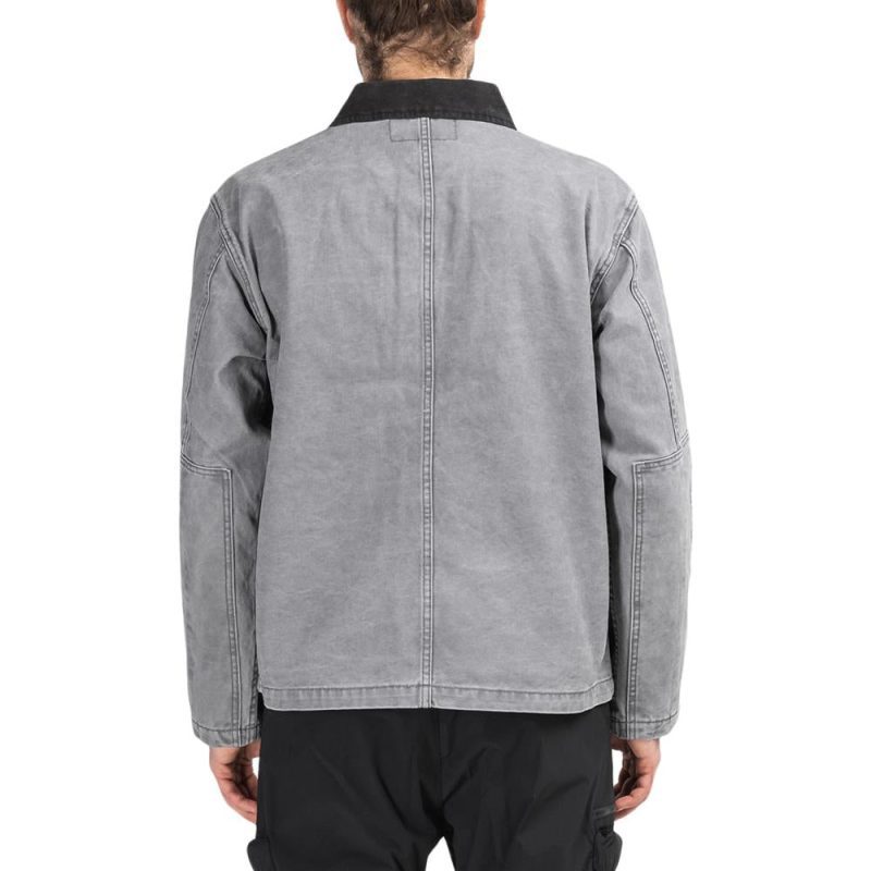 stussy washed chore jacket grau 911938