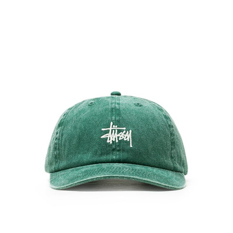 stussy washed stock low pro cap grun 607002