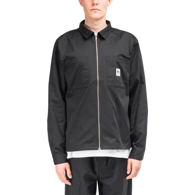 stussy zip up work shirt schwarz 267673