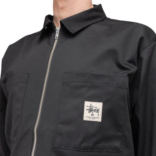 stussy zip up work shirt schwarz 349653