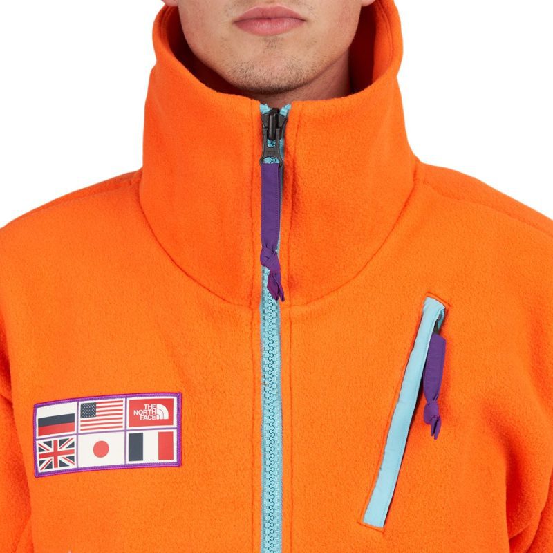 the north face ctae fleece full zip jacket orange 476514