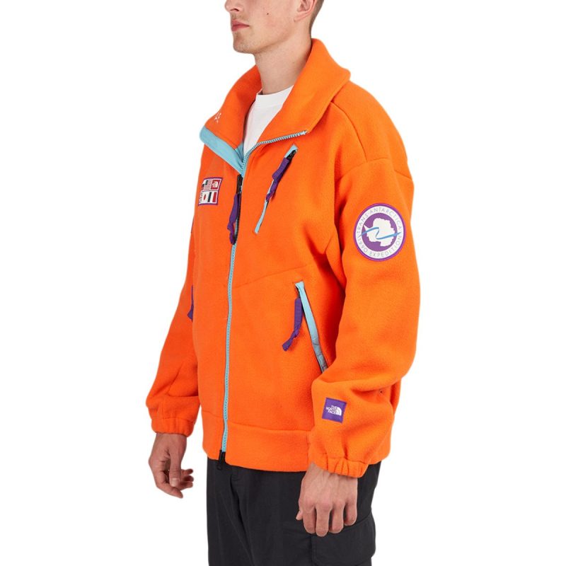 the north face ctae fleece full zip jacket orange 515872