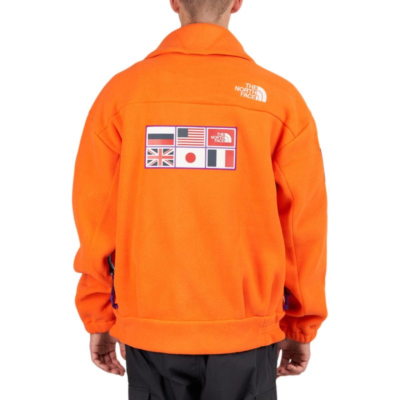 the north face ctae fleece full zip jacket orange 570440