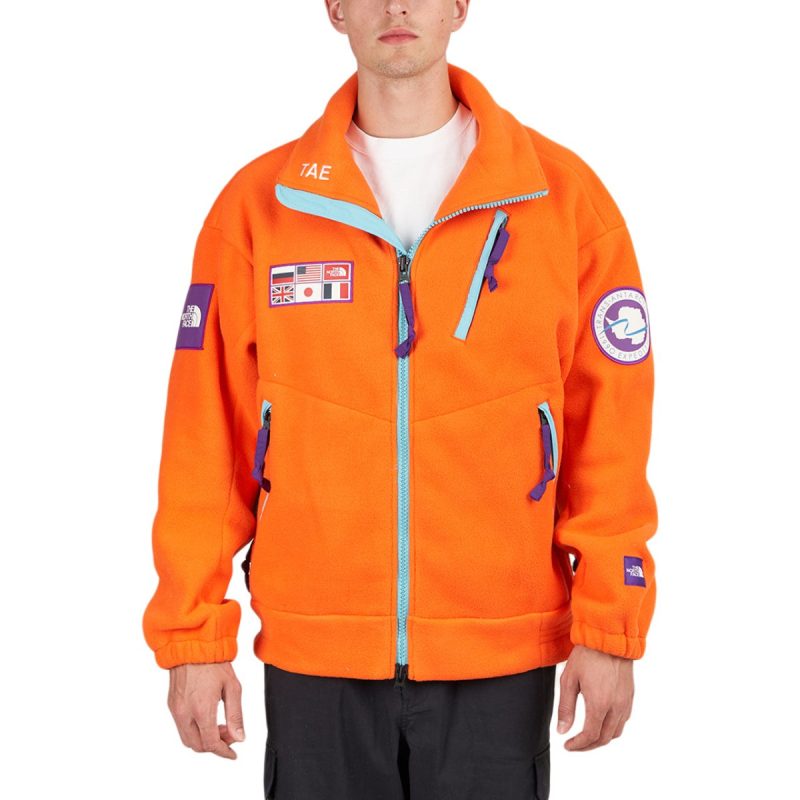 the north face ctae fleece full zip jacket orange 578519