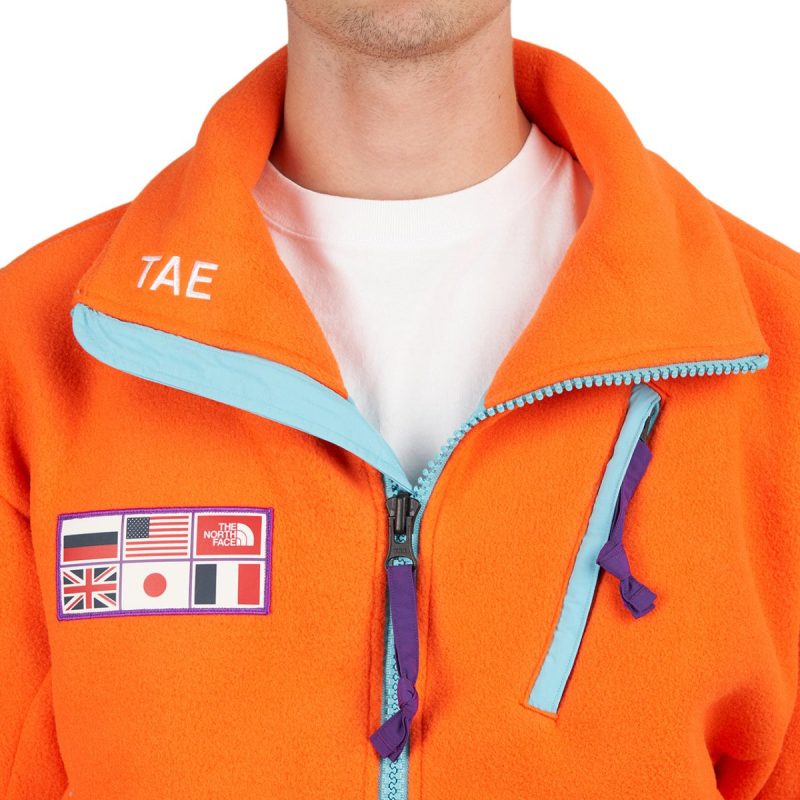 the north face ctae fleece full zip jacket orange 935586