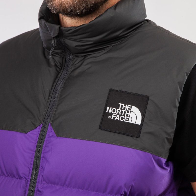 the north face m 1992 nuptse vest lila schwarz 190488