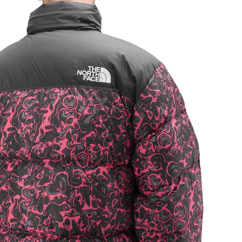 the north face m 1996 retro nuptse jacket rosa rot schwarz 221928