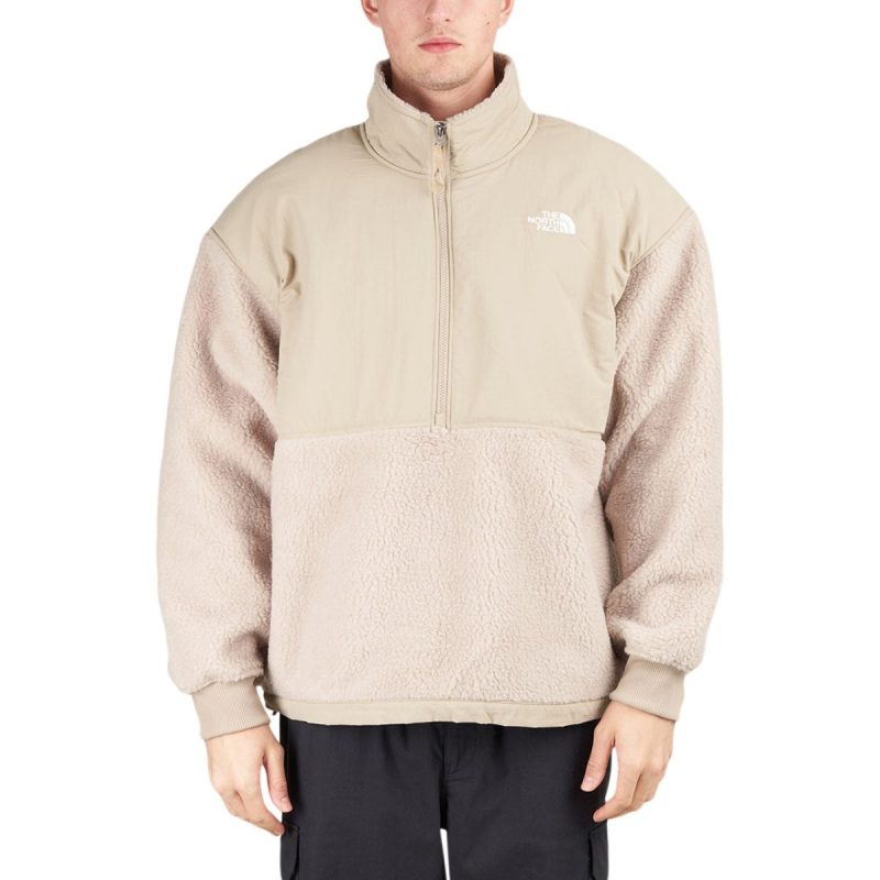 the north face platte sherpa 14 zip creme 887045