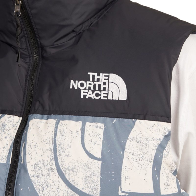 the north face printed retro nuptse vest multi 233571