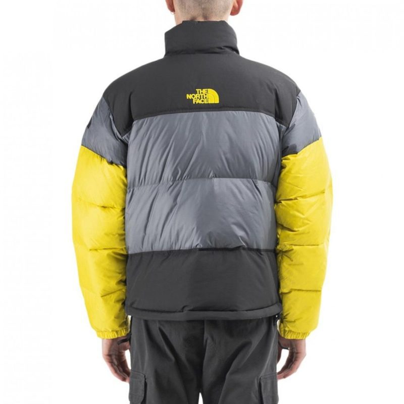 the north face steep tech down jacket grau gelb 700790