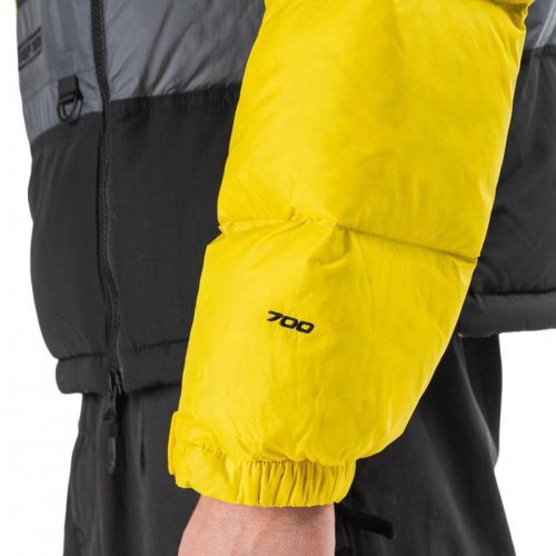 the north face steep tech down jacket grau gelb 921657