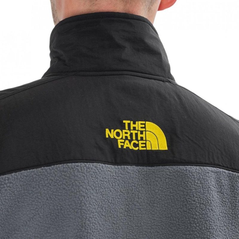 the north face steep tech fleece jacket grau gelb 347119