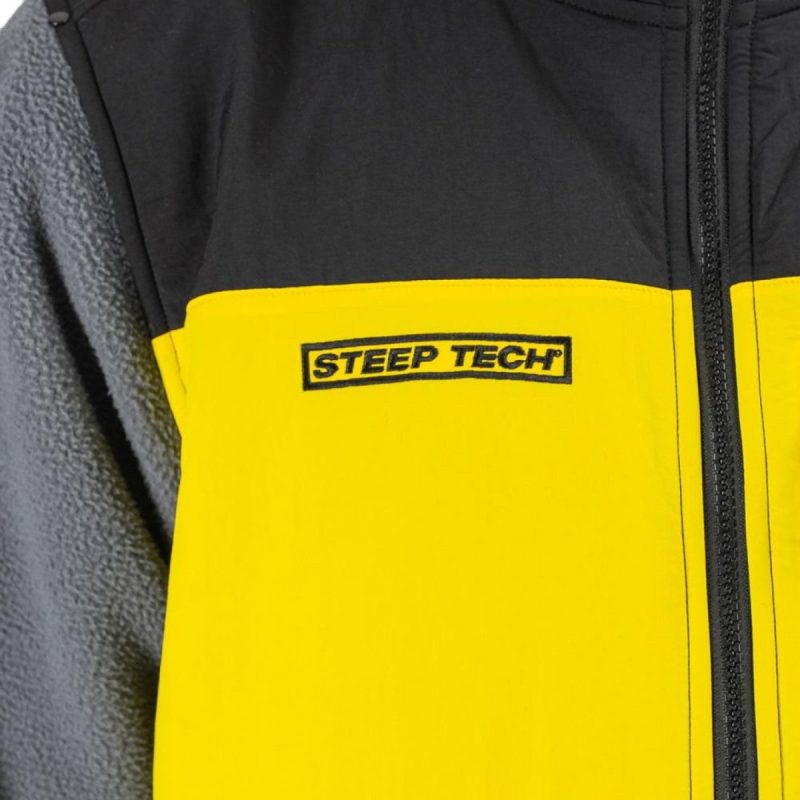 the north face steep tech fleece jacket grau gelb 392412