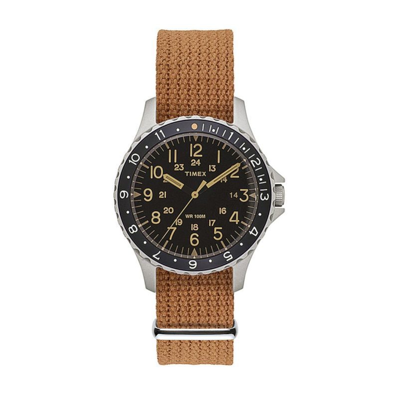 timex archive navi ocean schwarz hellbraun 955523