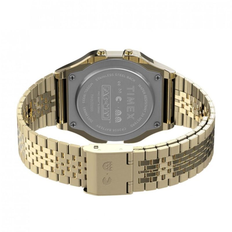 timex archive t80 x pac man 34mm gold 830676