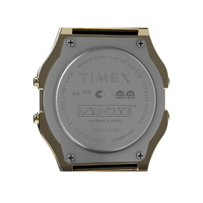 timex archive t80 x pac man 34mm gold 831824