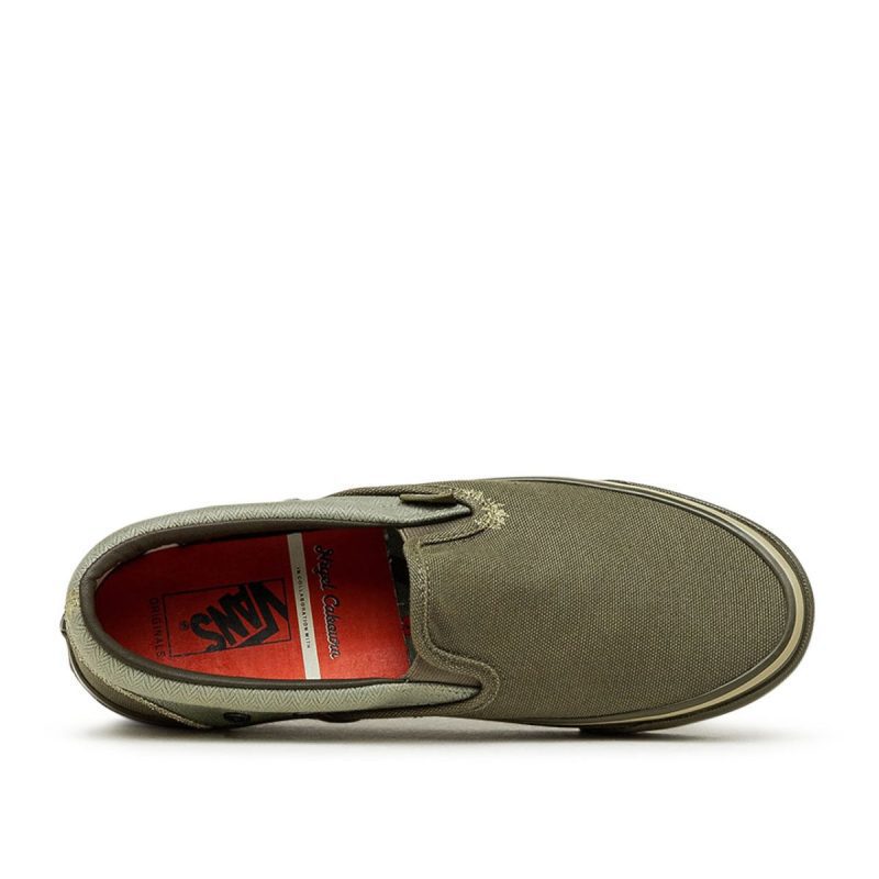 vans vault x nigel cabourn ua og classic slip on lx oliv 734769