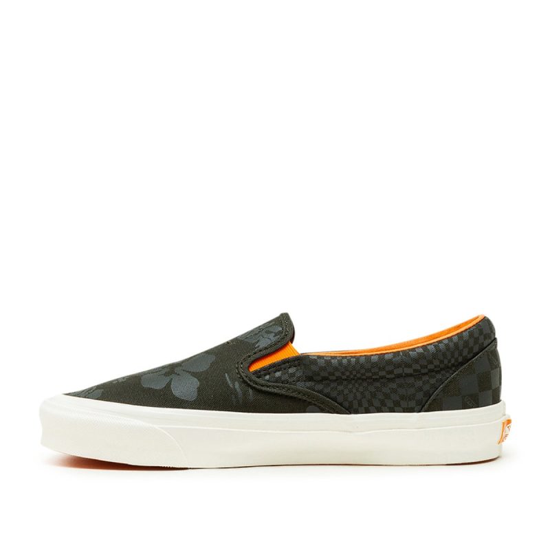 vans vault x porter by yoshida og classic slip on olive orange 110813