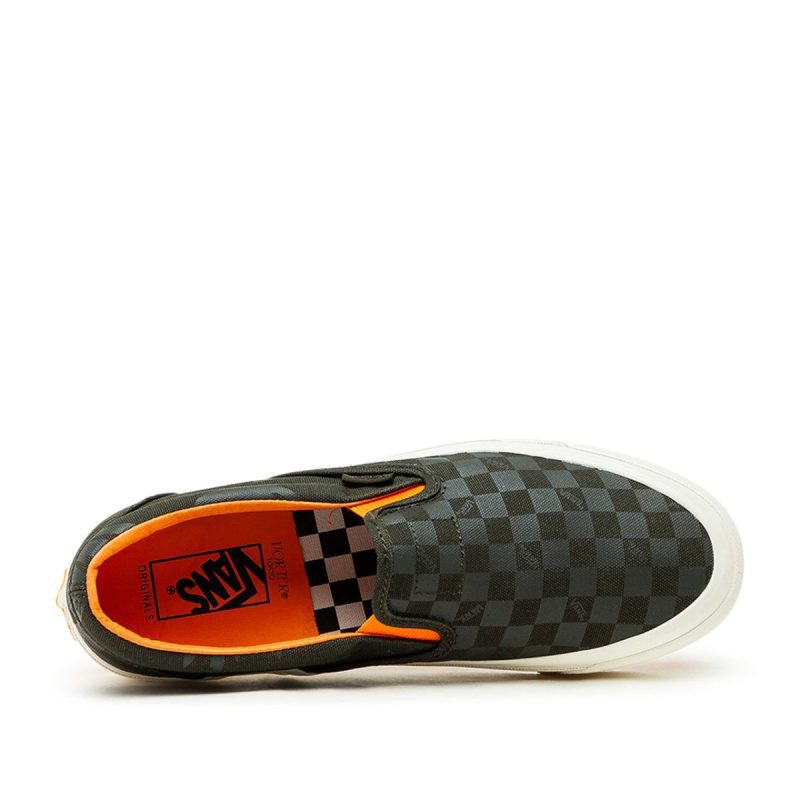 vans vault x porter by yoshida og classic slip on olive orange 586983