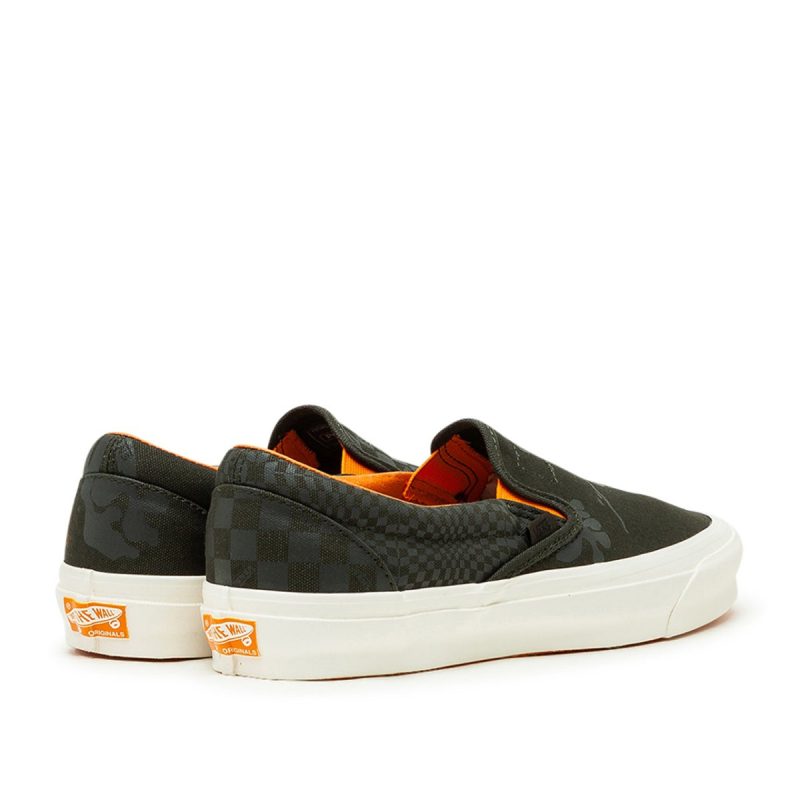 vans vault x porter by yoshida og classic slip on olive orange 856645