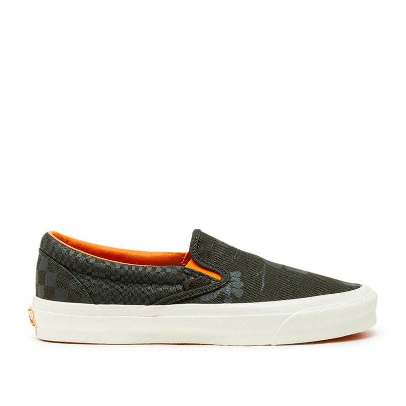 vans vault x porter by yoshida og classic slip on olive orange 858085