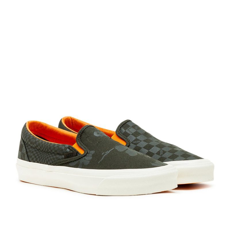 vans vault x porter by yoshida og classic slip on olive orange 944782